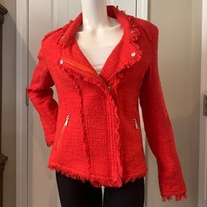 Coral tweed blazer